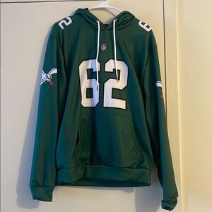Green PHL Eagles Football Hoodie with Number 62 Kelce